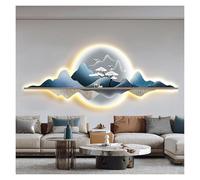 ZCXMNL Scultura artistica illuminata 3D da appendere alla parete, arenaria con luce LED calda per soggiorno camera da letto (Ax), 120 x 40 cm)