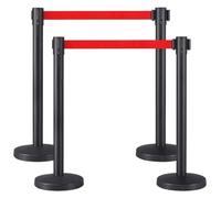ZCXMNL Stanchions con le cinghie ritrattabili, acciaio inossidabile con la linea rossa della barriera d'avvertimento per le barriere di sicurezza della corda di controllo della folla