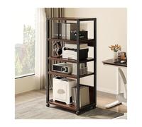 ZCXMNL Supporto audio mobile a 2/3/4/5 livelli, supporti componenti AV, scaffale, armadi stereo a torre, con ruote, audio-video per riunioni, soggiorno, sala di registrazione (marrone, 51 x 30 x 136