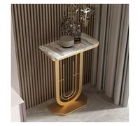ZCXMNL Tavolo consolle stretto con portaoggetti, montaggio senza attrezzi e coperchio resistente ai graffi, salvaspazio, per appartamenti e piccoli spazi (oro + grigio, 50 cm)