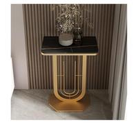 ZCXMNL Tavolo consolle stretto con portaoggetti, montaggio senza attrezzi e coperchio resistente ai graffi, salvaspazio, per appartamenti e piccoli spazi (oro + nero, 50 cm)