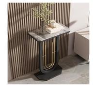ZCXMNL Tavolo consolle stretto con stoccaggio, montaggio senza attrezzi e coperchio resistente ai graffi, salvaspazio, per appartamenti piccoli (nero e grigio, 60 cm)