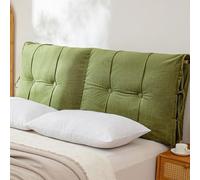 ZCXRYFL Copritestata Letto Imbottita/Cuscino da Lettura, Cuscino di Supporto per Schienale Anticollisione, Copertura per Testiera Lavabile per Testiere Letto Matrimoniale Singolo(180x80x10cm,Green)