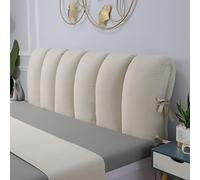ZCXRYFL Cuscini Testiera Letto Matrimoniale Singolo Una Piazza E Mezza Copri Testata Letto Imbottita, Schienale Letto Grandi Cuscino da Lettura Anti-collisione Copripiumino Lavabile(175x60cm,Beige)