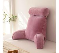 ZCXRYFL Cuscino da Lettura, Schienale Divano Supporto Cuscino, Velluto di Cristallo Cuscini testiera con braccioli e tutore per Il Collo, Ideale per Divano, Leggere, Giocare o Lavorare(75x55cm,Pink2)