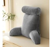 ZCXRYFL Cuscino da Lettura, Schienale Divano Supporto Cuscino, Velluto di Cristallo Cuscini testiera con braccioli e tutore per Il Collo, Ideale per Divano, Leggere, Giocare o Lavorare(85x60cm,Grey)
