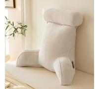 ZCXRYFL Cuscino da Lettura, Schienale Divano Supporto Cuscino, Velluto di Cristallo Cuscini testiera con braccioli e tutore per Il Collo, Ideale per Divano, Leggere, Giocare o Lavorare(75x55cm,White)