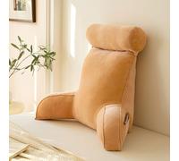 ZCXRYFL Cuscino da Lettura, Schienale Divano Supporto Cuscino, Velluto di Cristallo Cuscini testiera con braccioli e tutore per Il Collo, Ideale per Divano, Leggere, Giocare o Lavorare(85x60cm,Brown)