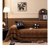 ZCXRYFL Telo Salva Arredo Divano Grande Copridivano retrò E Lussuoso 1 2 3 4 Posti Coperta Divano in Ciniglia per Divano Letto/Divano Braccioli/Spiaggia/AntiGraffio Gatto(180X420cm,F)
