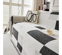 ZCXRYFL Telo Salva Divano di Lusso La Casa Copridivano per Penisola/Combinato Angolo 1/2/3/4 Posti Grande Coperta Divano in Ciniglia Multiuso Copertura Divano per Arredo Picnic(180X380cm,Black)