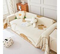 ZCXRYFL Telo Salva Divano per Penisola/Combinato Angolo Divani Copridivano di Lusso per La Casa 1/2/3/4 Posti Grande Coperta Divano in Ciniglia Multiuso Copertura Divano (180X300cm,Coffee)