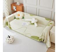 ZCXRYFL Telo Salva Divano per Penisola/Combinato Angolo Divani Copridivano di Lusso per La Casa 1/2/3/4 Posti Grande Coperta Divano in Ciniglia Multiuso Copertura Divano (180X300cm,Green)