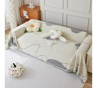 ZCXRYFL Telo Salva Divano per Penisola/Combinato Angolo Divani Copridivano di Lusso per La Casa 1/2/3/4 Posti Grande Coperta Divano in Ciniglia Multiuso Copertura Divano (180X380cm,Grey)