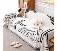 ZCXRYFL Telo Salva Divano- Reversibile A/B Copridivano di Lusso La Casa 1 2 3 4 Posti Copertura Divano in Ciniglia Coperta Divano con Penisola per AntiGraffio Gatto, Lavabile(180X130cm,Black)