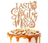 ZCXVC Topper per torta con scritta "Last Spritz as a Miss The Bride Needs A Spritz Spritz Addio al nubilato", decorazioni per feste di addio al nubilato, colore arancione glitterato