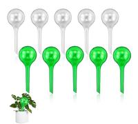 ZCYKJ 10 lampadine per irrigazione delle piante, sfere autoirriganti da 5 cm, sistema di irrigazione automatica per piante da interno ed esterno (verde e trasparente)