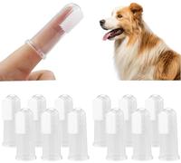 ZCYKJ 12 spazzolini da denti per animali domestici, in morbido silicone, atossico, riutilizzabile, trasparente, manuale, per cani e gatti, per la cura dentale di cani e gatti
