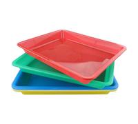 ZCYKJ 5 vassoi in plastica, antiscivolo, multicolore, vassoi da gioco, attività artistiche, organizer per scuola, casa, artigianato, pittura, progetti fai da te, forniture organizzative (28 x 21 x 3 c