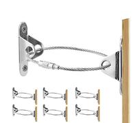 ZCYKJ Confezione da 6 cinghie in metallo anti punta per mobili, kit di fissaggio a parete per mobili, cinghie di sicurezza per librerie, armadietti, cassettiere, colore: argento e nero