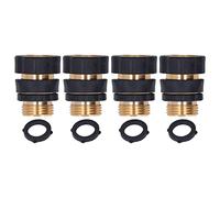 ZCZDHNA 3/4 inch Quick Connect Hose Connector Set | 4 Brass Adapters with Rubber Washers | Leak - Proof Garden Hose Fittings for Sprinklers/Nozzles/Watering Devices