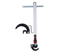 ZCZDHNA Basin Wrench 250mm | High Carbon Steel 180° Dual Heads Spring Loaded Jaw | Sink Spanner for Tight Spaces/Faucets/Plumbing | 10mm - 64mm Nut Range