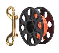 ZCZDHNA Diving Spool 59ft | Snag Minimizing Finger Reel with Copper Snap Clip | Cave Diving/Technical Diving/Fishing Gear | Lightweight & Oxidation Resisting (Black)