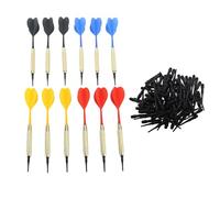 ZCZDHNA Soft Tip Darts Set | Textured Grip Iron Shaft with Grooves for Accuracy | 12 Darts & 100 Plastic Tips for Electronic Dartboards/Family Games/Bar Sports