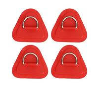 ZCZDHNA Stainless Steel D Ring Patch 4 Pcs | Multi - Layer PVC Coating for Inflatable Boats/Kayaks/Surfboards | Long - Lasting D Ring Pad for Emergency Rope & Secure Tie Downs (Red)
