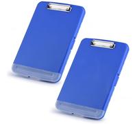 ZCZN Portablocco A4 Con Scomparto, 36,5 x 25 CM, in Plastica, Un Set di 2, Portatile Clipboard per Scrittura, Adatto per Fabbriche, Ospedali e Uffici, Blu
