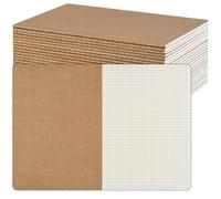 ZCZN Quaderno A5 Quadretto, 24 Pezzi Copertina Kraft Quaderno con 30 Fogli/60 Pagine, Taccuini per Ufficio e Scuola