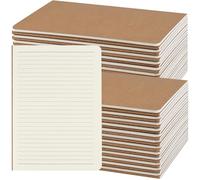 ZCZN Quaderno A5 Rigo, 48 Pezzi Copertina Kraft Quaderno con 30 Fogli/60 Pagine, Taccuini per Ufficio e Scuola