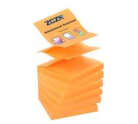 ZCZN Z-Notes, 6 blocchetti autoadesivi da 76 x 76 mm, 80 fogli per blocco - Note autoadesive da 480 fogli, colore: arancione fluo