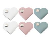 ZCZQC 6pcs a forma di cuore per cuffie organizer per cuffie clip cavo cuffie avvolgicavo avvolgicavo in pelle archiviazione con cuffie elettroniche USB