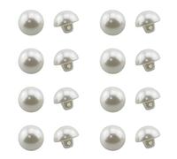 ZCZQC Bottoni a mezza cupola con perla, 15 mm, bianchi, rotondi, in plastica ABS, con gambo da cucito, per cucito, abbigliamento, vestiti, maglioni, artigianato, gioielli fai da te, accessori per la