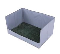 ZDAGELD Lettiera per Cani Pieghevole con Vassoio, Materiale a Rete Facile da Pulire, Erba Artificiale Resistente alla Masticazione, con Pareti Alte per Prevenire Schizzi, per Uso Interno (S)