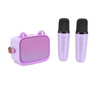ZDAGELD Macchina Karaoke Wireless, Mini Altoparlante Portatile con 2 Microfoni per Feste Divertenti, Canti, Duetti con Smartphone, Supporto per Telefono per IOS, Casa, Viaggi (Viola)