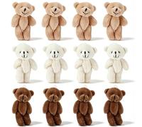 ZDAGELD Mini Orsetti di Peluche, 12 Pezzi Morbidi, Comodi e Carini, Piccoli Giocattoli di Peluche Perfetti per Matrimoni, Feste, Compleanni, Decorazioni per la Casa e festival.