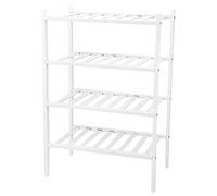 ZDAGELD Scarpiera a 4 Ripiani, Scarpiera Dal Design Durevole, Scaffale Autoportante con Spazio Multifunzionale per Dormitori di Hotel Domestici, Montaggio Facile, Bianco