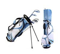 ZDAGELD Set Completo di Mazze per Ragazzi con Ampio Punto di Impatto, Massima Tolleranza, Borsa da Supporto Portatile per Principianti (Blu Verde Destro 135-155 cm)