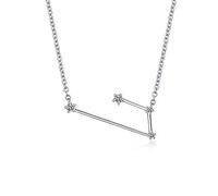 ZDaoBen Collana da donna in argento Sterling 925 con zirconia cubica con segno zodiacale astrologico con 12 costellazioni, 45,7 cm, Zirconia cubica, Zirconia cubica