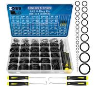 ZDBB 1086 pezzi Kit di O ring standard SAE Assortimento di O ring in gomma nitrilica con grimaldello per riparazione di guarnizioni di rubinetti idraulici automobilistici idraulici