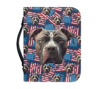 ZDCUSTOM Custodia personalizzata personalizzata con cane Bibbia per donne uomini USA American Stati Uniti 4 luglio Giorno dell'Indipendenza Bibbia Patriottica Borse 2XL