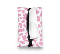 ZDCUSTOM Porta fazzoletti rosa a forma di mucca per borsa, morbido porta fazzoletti da viaggio, riutilizzabile, porta asciugamani di carta per auto, casa, ufficio, scrivania