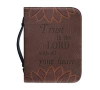 ZDCUSTOM Trust in The Lord with All Your Heart - Custodia in pelle per Bibbia con manico, per donne e ragazze, custodia morbida e resistente, misura M