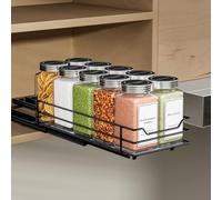 ZDDLOINP Portaspezie allungabile per armadio, portaspezie nero, organizer per spezie allungabile, organizer per armadio, salvaspazio, organizer da cucina