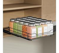 ZDDLOINP Portaspezie allungabile per armadio, portaspezie nero, organizer per spezie allungabile, organizer per armadio, salvaspazio, organizer da cucina