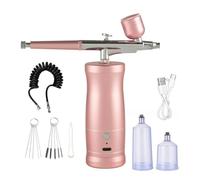 ZDdp Kit Aerografo Portatile Ricaricabile Compressore Aerografo Set Aerografo Portatile per Nail Art Barbiere Trucco Torta Durevole Facile da Installare Facile da Usare Rosa