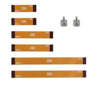 ZDE Set di 6 cavi piatti flessibili da 16 pin, 0,5 mm, 30 mm, 50 mm, 90 mm, FPC FFC, con 2 bulloni di montaggio M.2 SSD, compatibili con Raspberry Pi 5 PCIe a M.2 Key M NVMe SSD adattatore PCIe