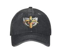 ZDEDPWNKU Cappellini da Baseball Iron Cross Shield Copricapi Vintage vecchiati e lavati Uomini Outdoor all Season Cappelli da Viaggio Cappello