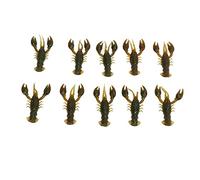ZDETGU 10 Pezzi Crawdad Soft Bait PVC Artificiale Gamberetti Esca per Pesca per Spigola, Trota, Pesce Persico Marrone Scuro (confezione da dieci)